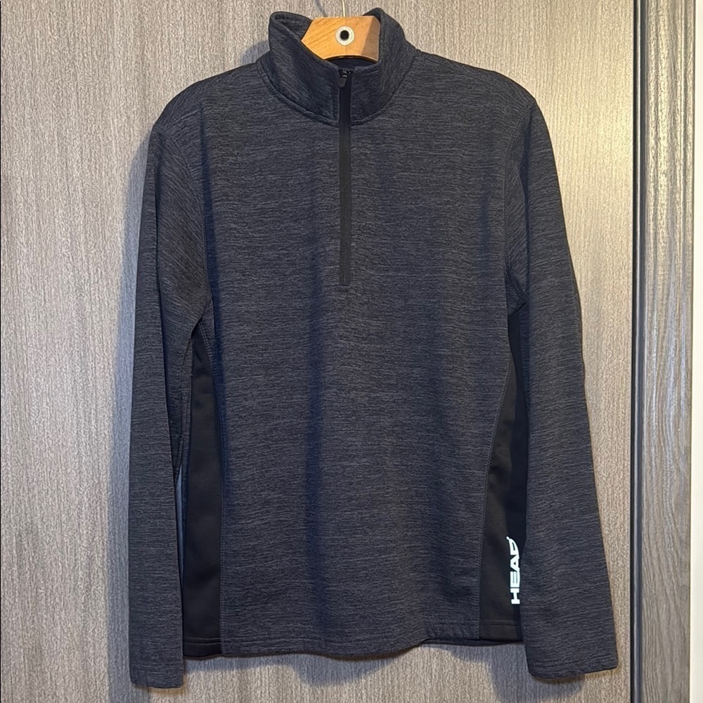 HEAD Men's Quarter Zip Performance Pullover Jacket Black Heather Size Small NWOT